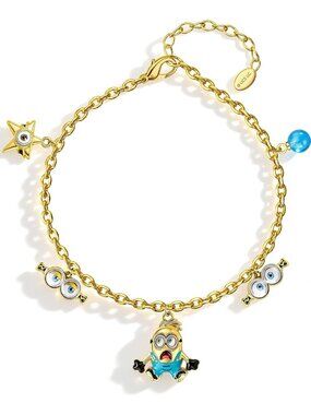 Minions Star Pendant Bracelet | Gold Jewelry Gift for Women & Men, Fun Accessory
